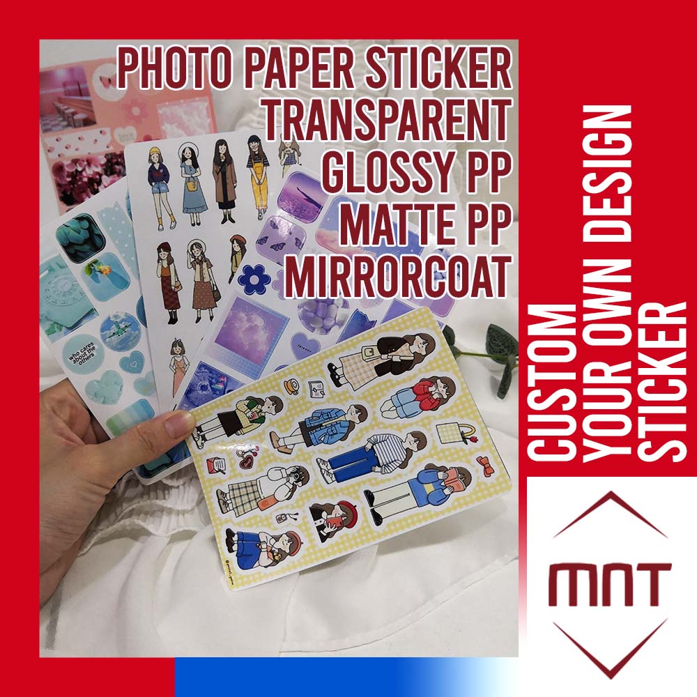 [MNT]Custom Your Own Sticker A4 A5 A6 Sticker Sheet Printing | Shopee ...