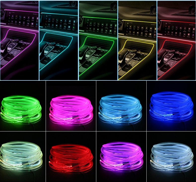 Universal RGB LED Neon Light Bar Car Atmosphere Waterproof Flexible DIY ...