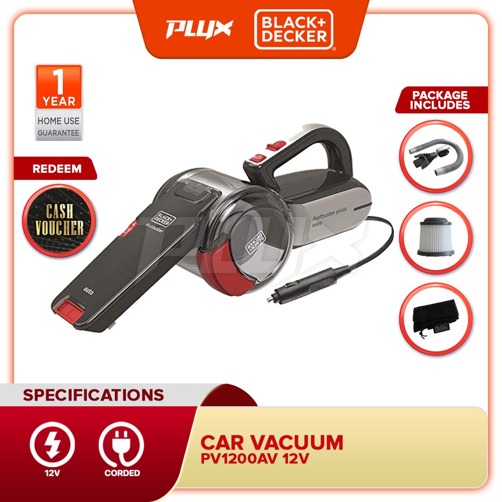 Pivot Vac 12V Dc Car Handheld Vacuum, Black