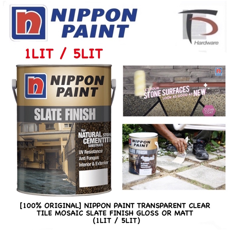 [100 ORIGINAL] NIPPON PAINT TRANSPARENT CLEAR TILE MOSAIC SLATE FINISH