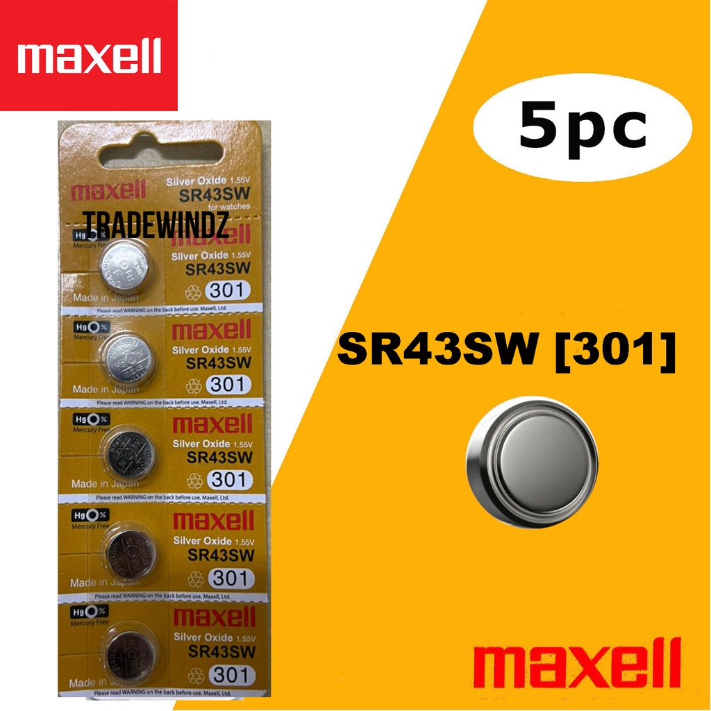 🔥 [MAXELL JAPAN] Watch Battery Batteries Silver Oxide 1.55V SR43SW ...