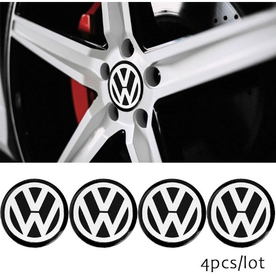 Night knight 4PCS 56mm Volkswagen GTI Rabbit ABT Rline Logo Car Wheel ...