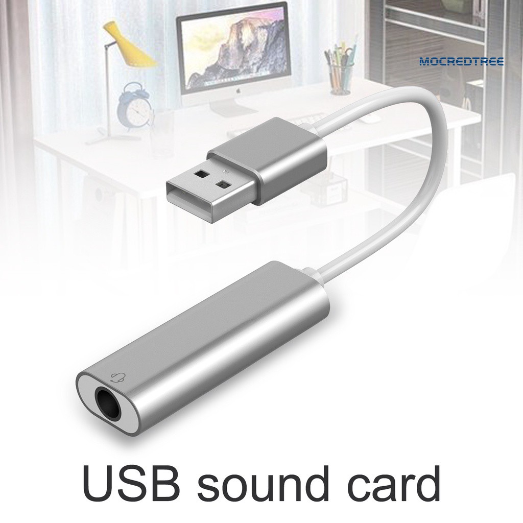 Usb External Audio Sound Card To 3.5mm Jack Adapter Stereo Speaker For