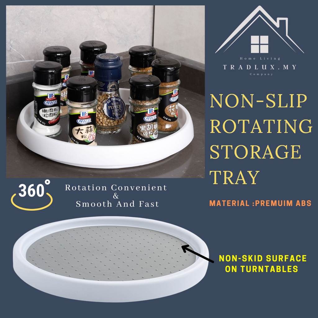 Tradlux Non Skid Lazy Turntable Cabinet Organizer / 360 Degree Rotating ...