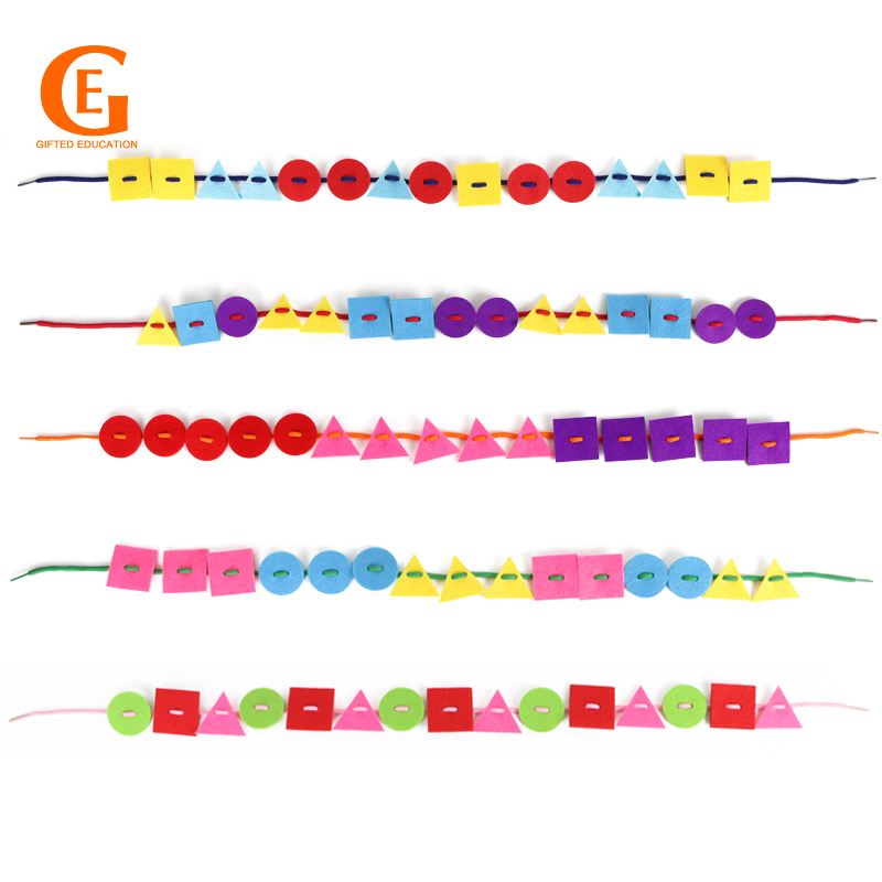 Montessori Math Toys Threading Blocks Kindergarten Teaching Aids DIY ...