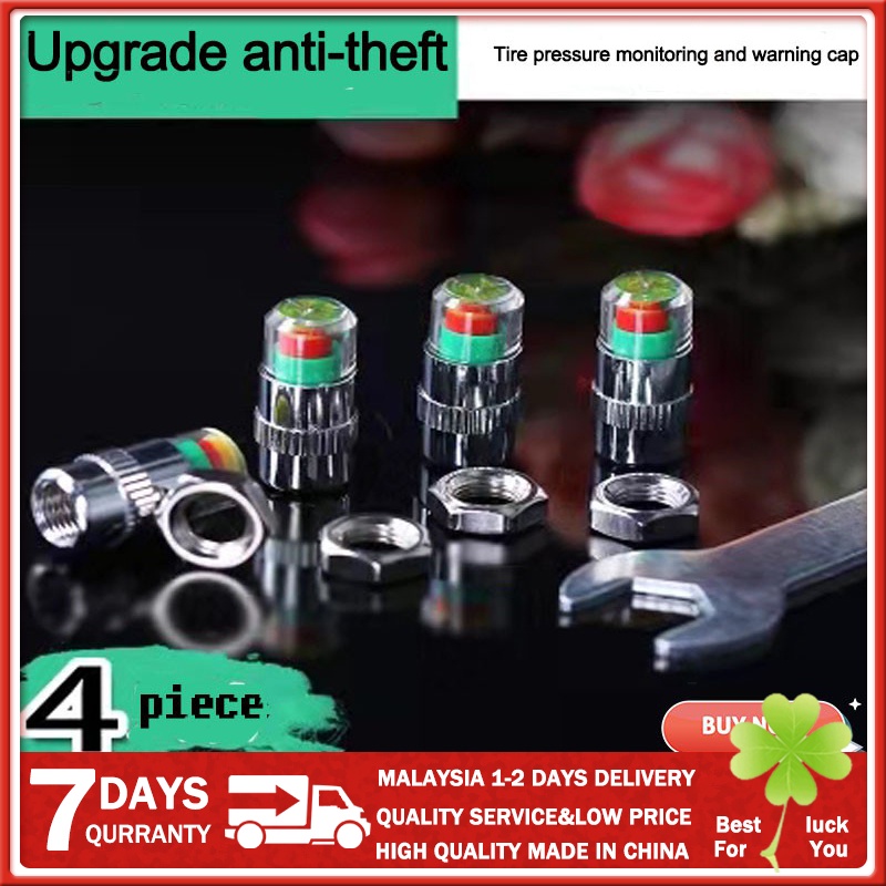 4piece car tire set, car tire alarm, valve warning cap, tire pressure