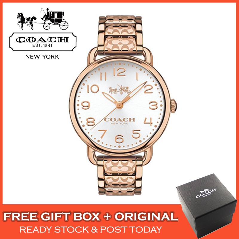 Coach Delancey Slim Cream Dial Brown Leather Strap Watch For Women - 14502789