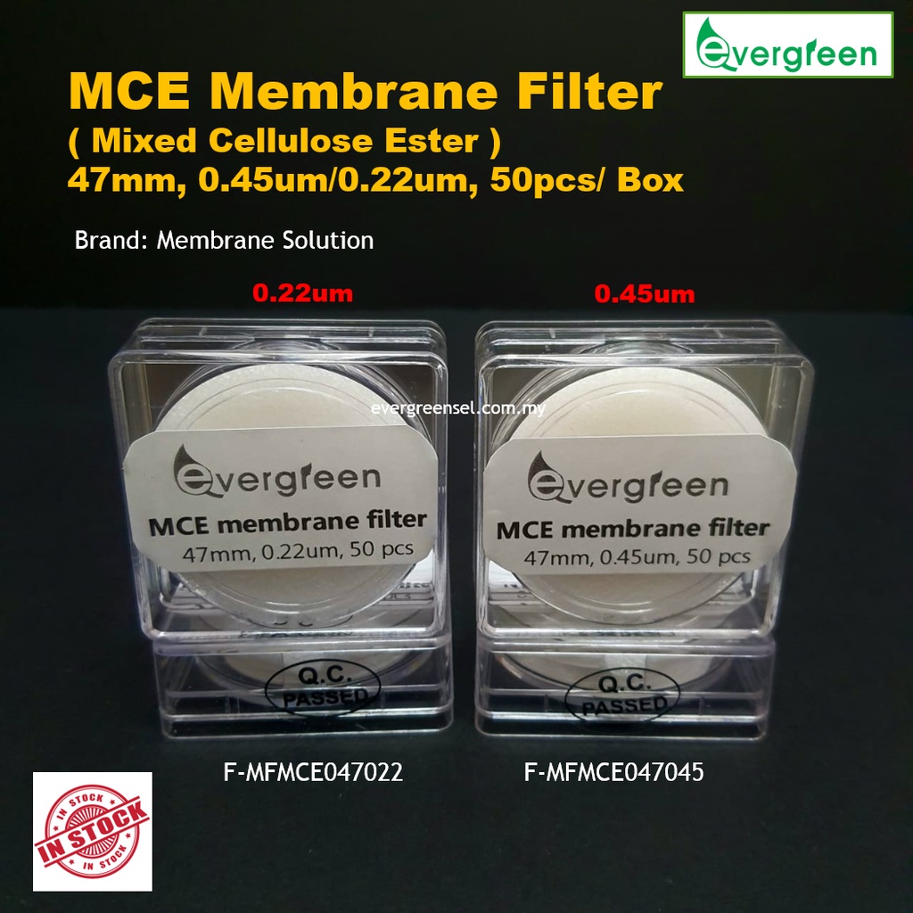 MCE membrane Filter ( Mixed Cellulose Ester ) , 47mm, 0.22um and 0.45um