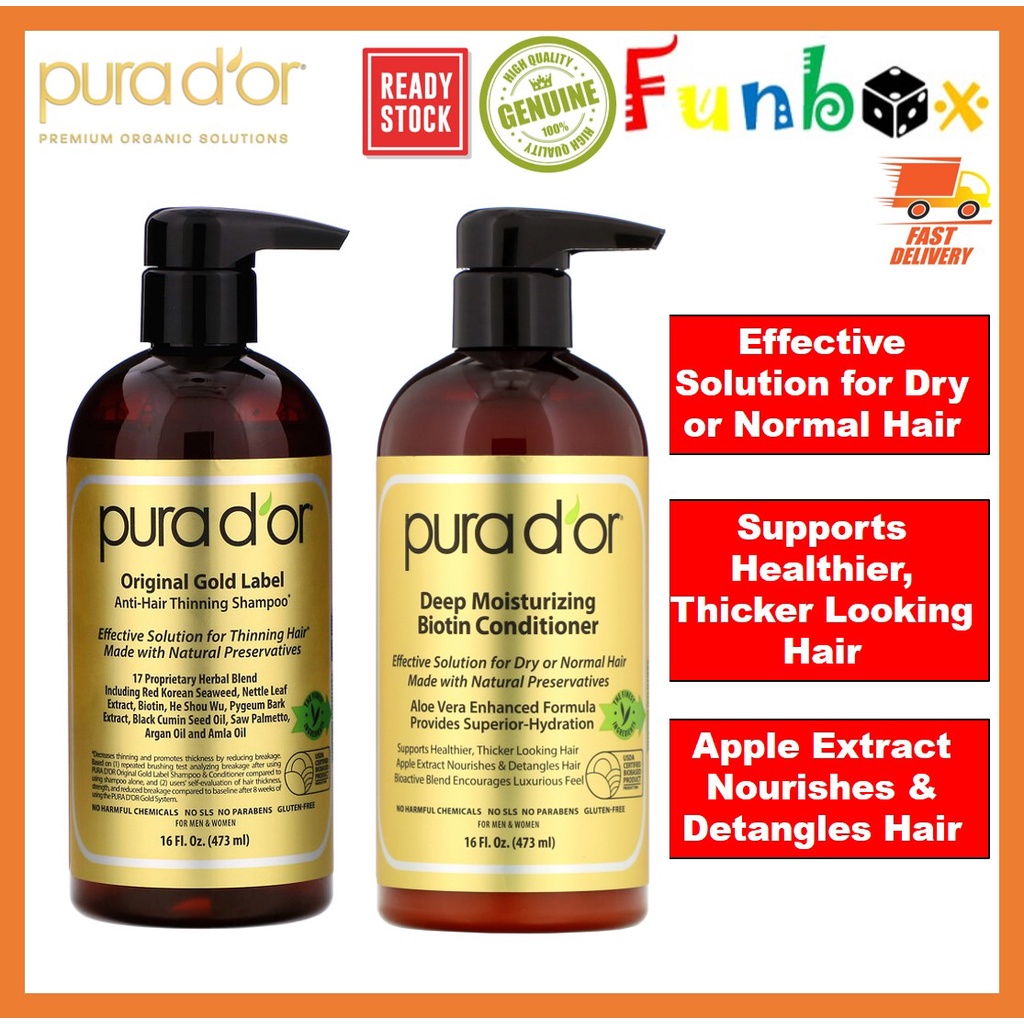 Pura D'or AntiHair Thinning Shampoo / Deep Moisturizing Biotin