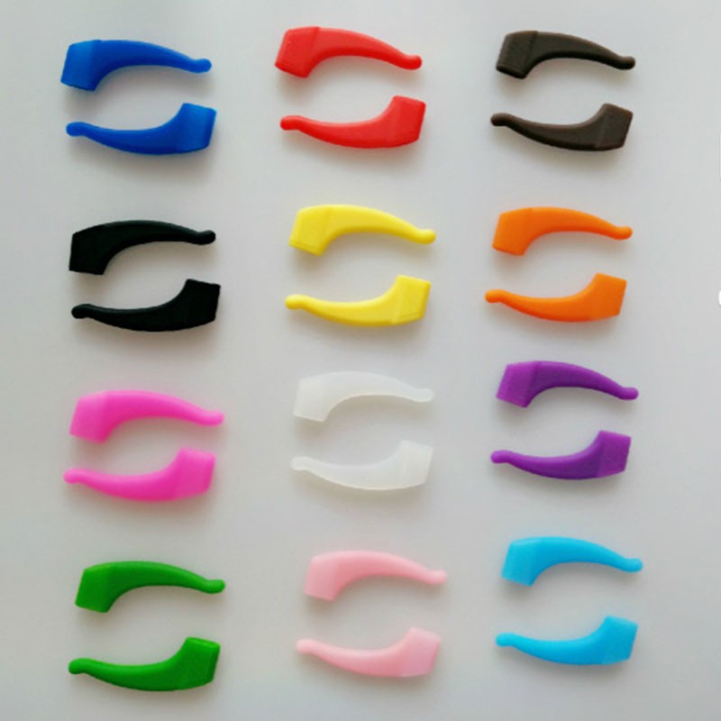 Anti Slip Glasses Ear Hooks Silicone Tip Grip Temple Holder Eye Sports ...