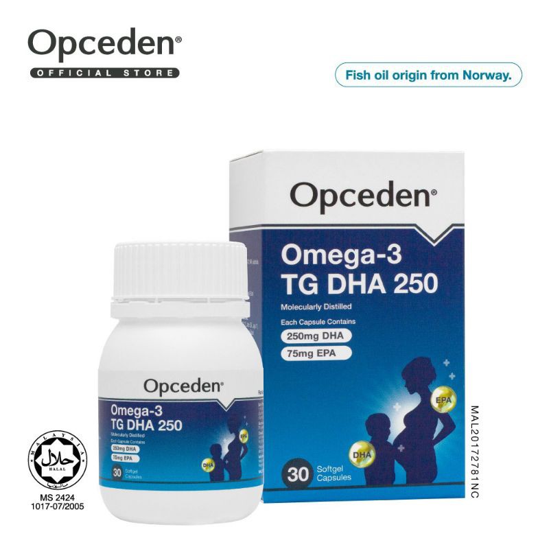Opceden Omega3 TG DHA 250 500mg Softgel Capsule [30's, 30's x 3