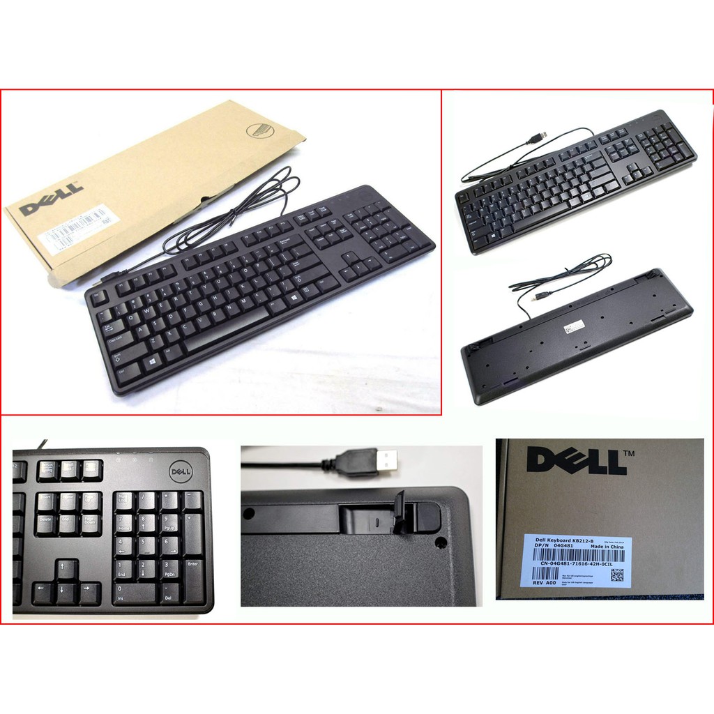 Original Dell KB212 KB212B USB Slim Keyboard US English Black 104