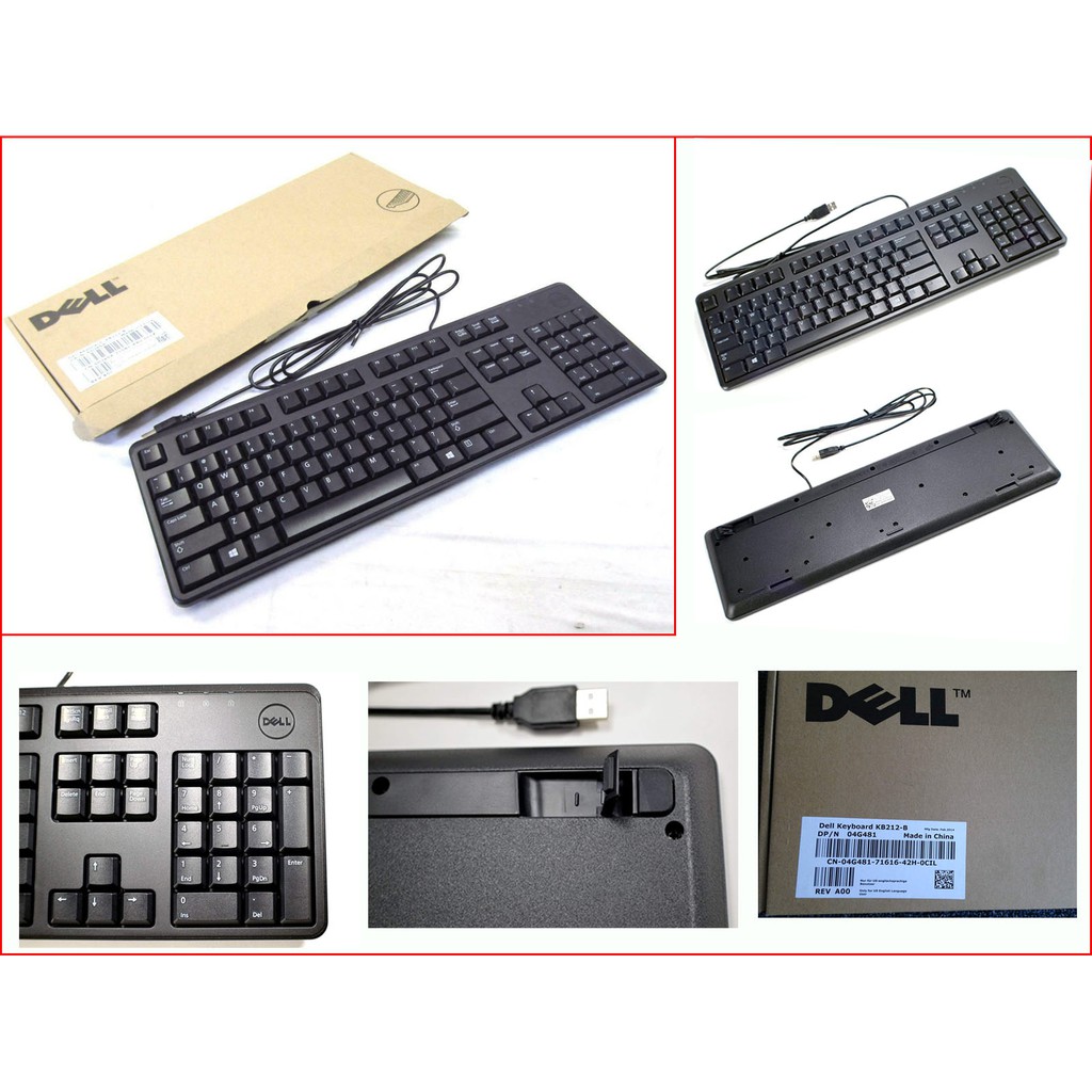 Original Dell KB212 KB212-B USB Slim Keyboard US English Black 104 ...