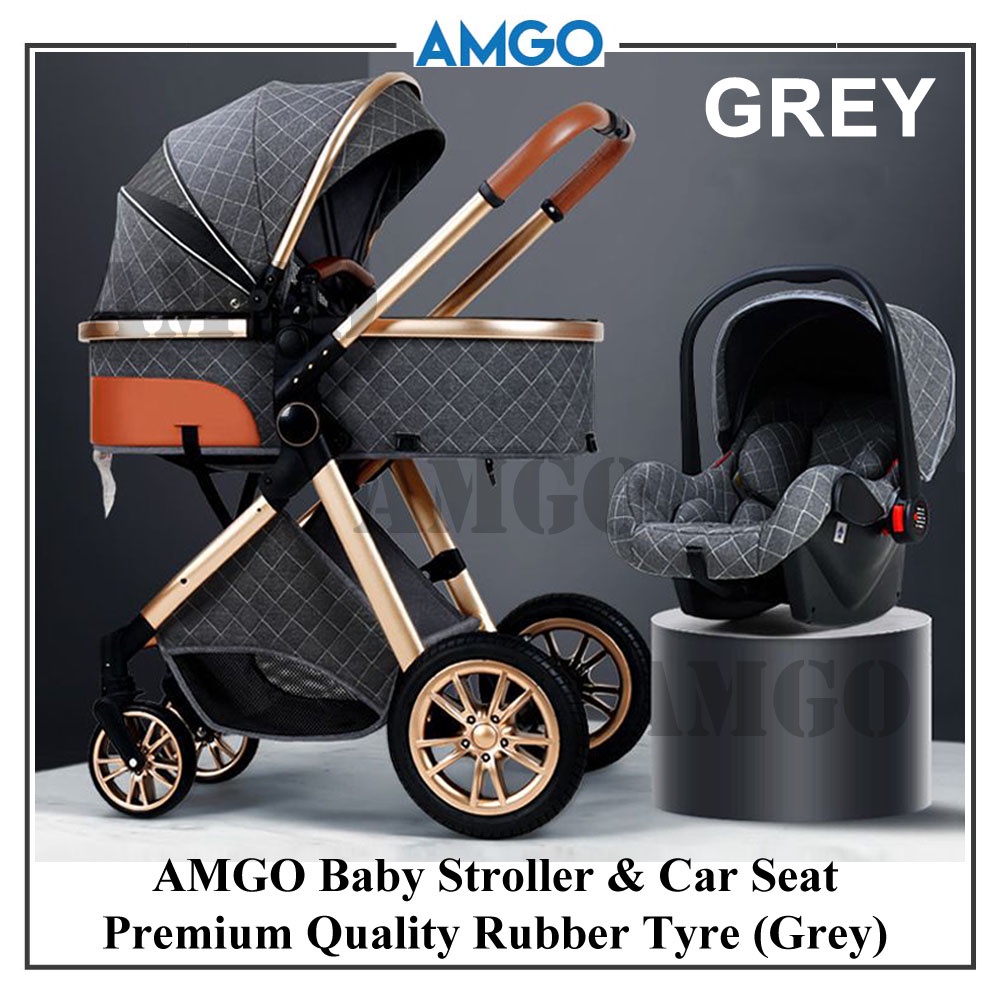 AMGO 🔥 Local Stock 🔥 Baby Stroller 3 In 1 Reclining Stroller Baby ...