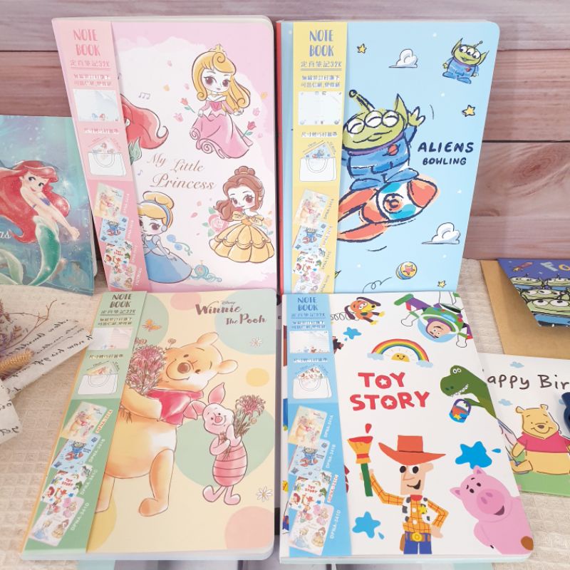 Disney Color Notebook 32k Princess Pooh Stationery Notepad Fixed Page ...