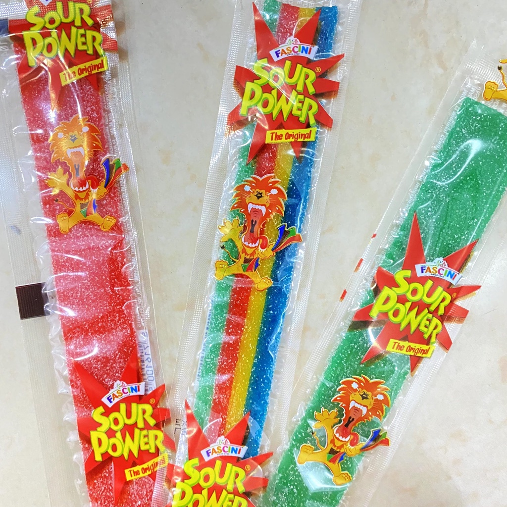 Beardy Sour Ribbon Sour Power Candy Sour Belt 3PCS Mix (Quattro Rainbow