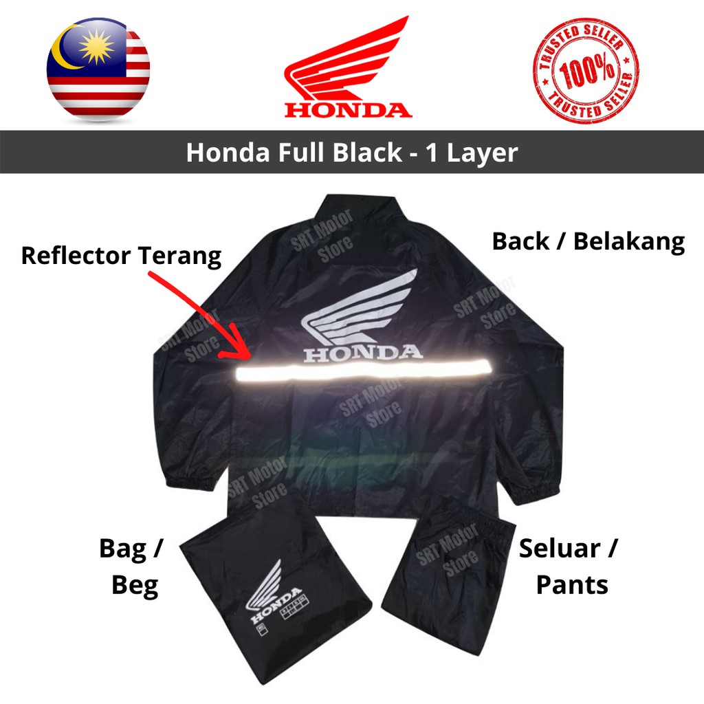 BAJU HUJAN SELUAR MOTOR JENAMA SRT YAMAHA HONDA Raincoat with Pants