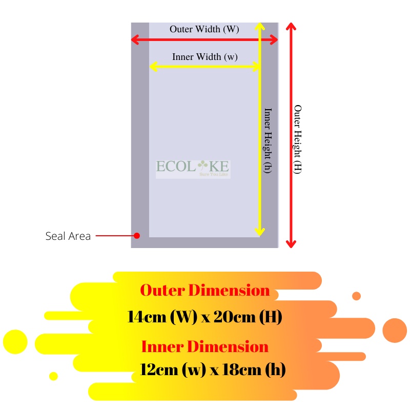 50pcs Nylon High Temperature Vacuum Bag Frozen food packaging bag