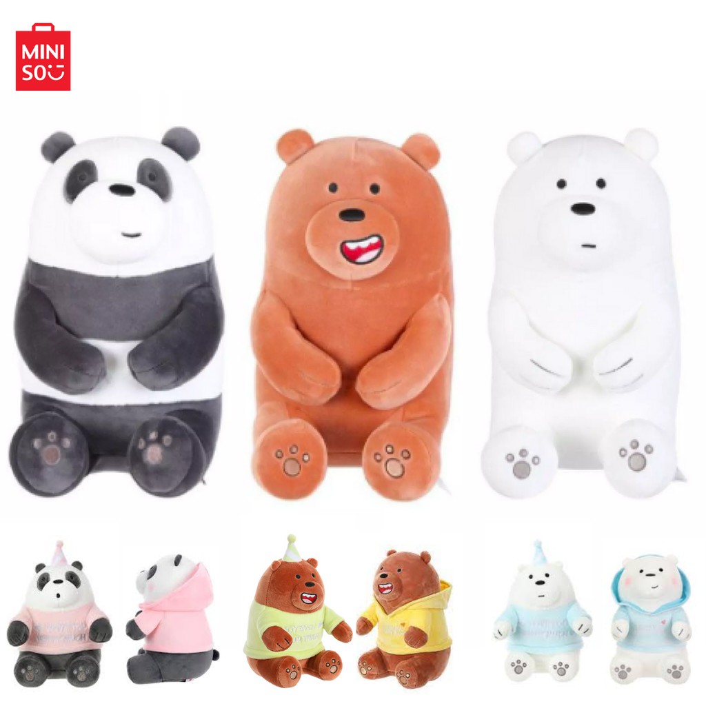 Miniso X We Bare Bears Plush Toys Grizzly Panda And Ice Bear Shopee