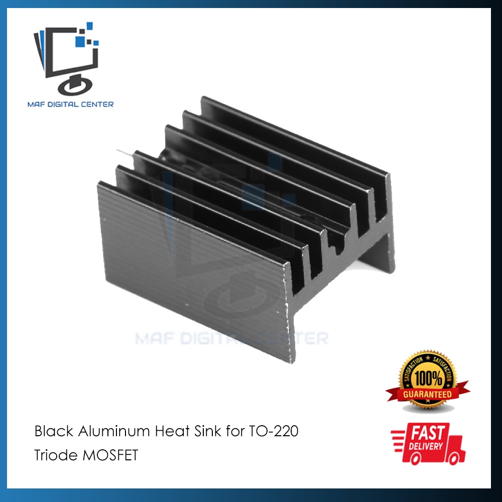 Black Aluminum Heat Sink For To 220 Triode Mosfet Shopee Malaysia 6545