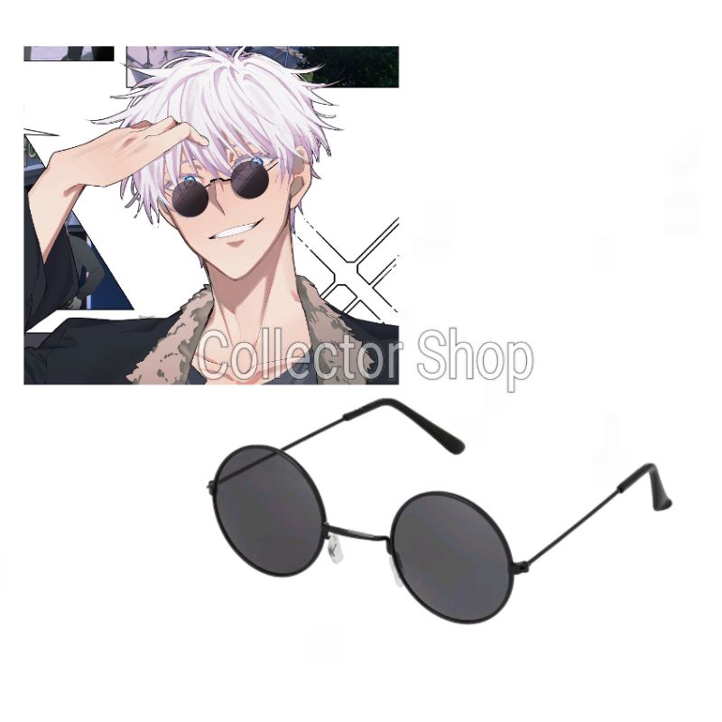 Anime Jujutsu Kaisen Gojo Satoru Lookalike Sunglasses Black Round 