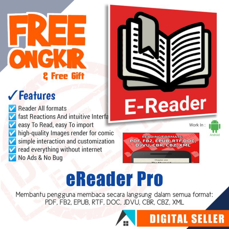 aplikasi membaca dalam semua format PDF, FB2, EPUB, RTF, DOC, JDVU