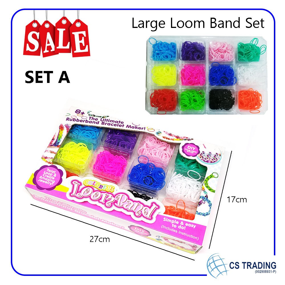 [BUY 1 FREE 1] Large Loom Band Set and Loom Band Board with Storage