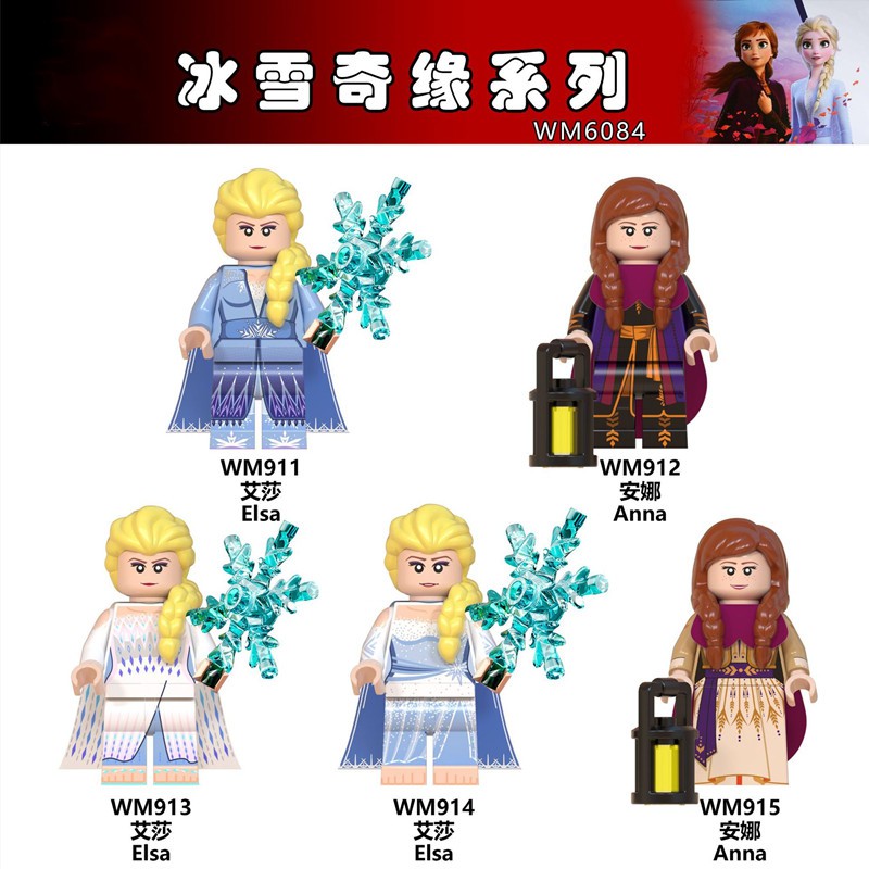 Princess Minifigures Anna Elsa Building Blocks Kids Toys Girl Friends ...