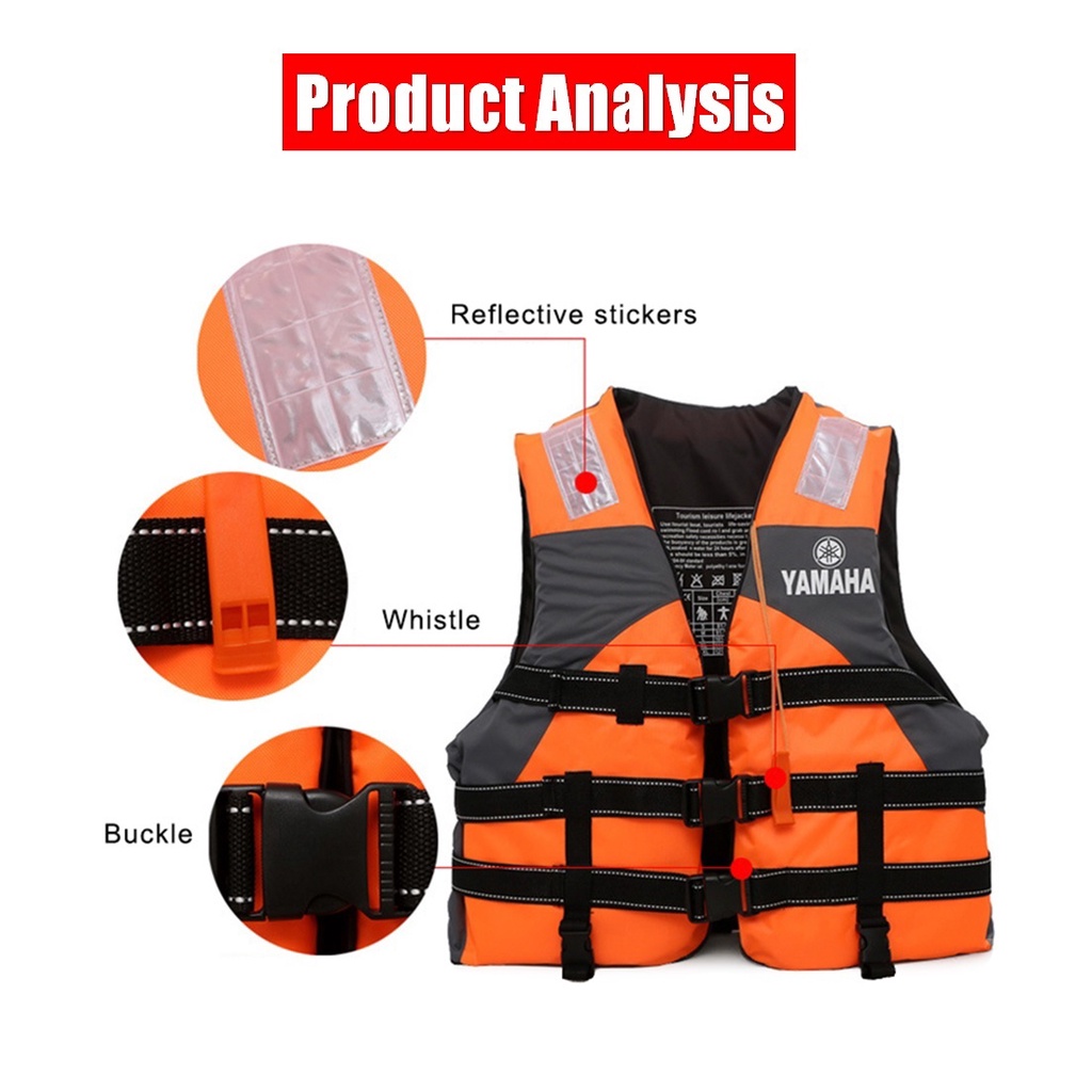 Yamaha Life Vest Jacket Kids & Adults Marine Safety Water Sport Fishing ...