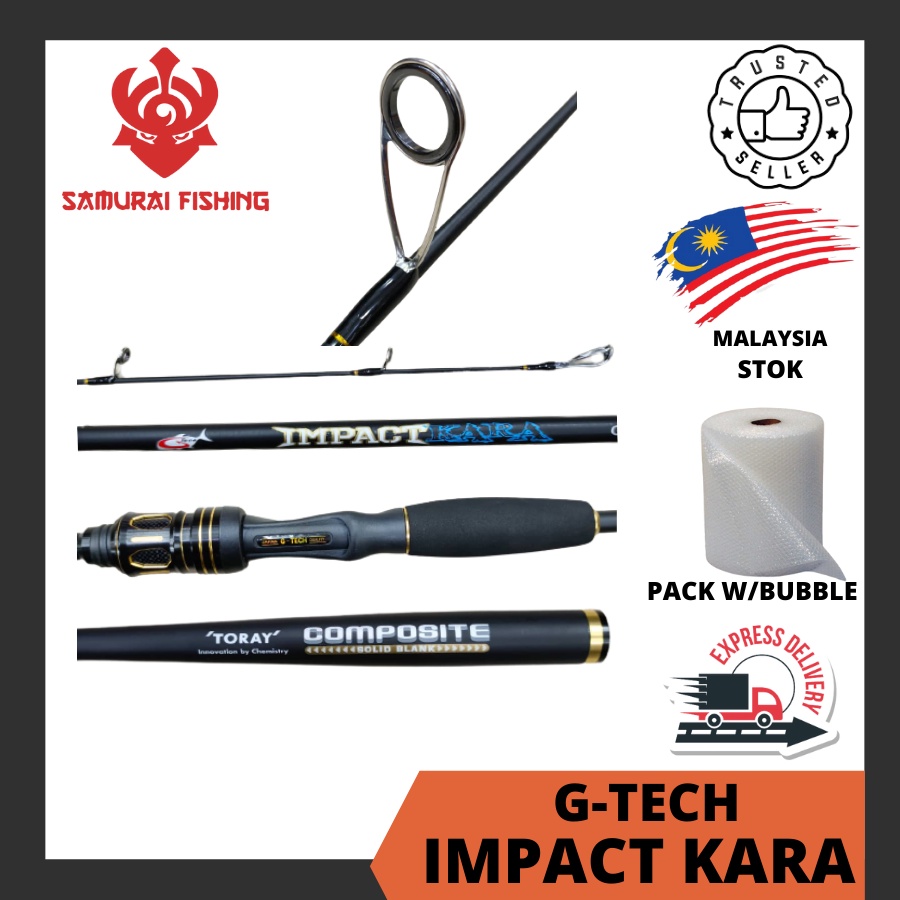SAMURAI - G-TECH Impact Kara Fishing Rod 5'8 6' 6'3 6'6 6'9 Light Action  Medium Light Action Spinning Rod Joran Gtech