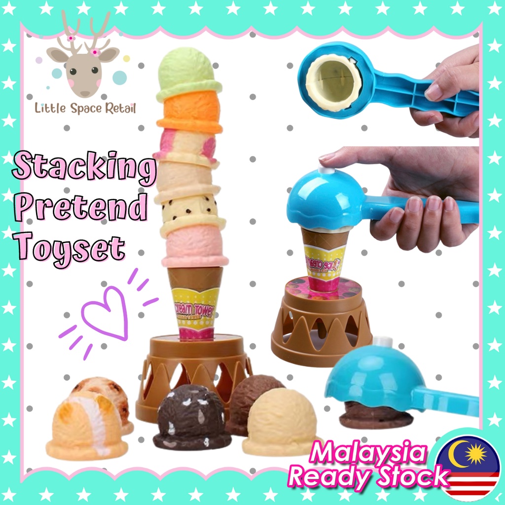 Ice Cream Stacking Tower Balancing Game With Scooper Match Game