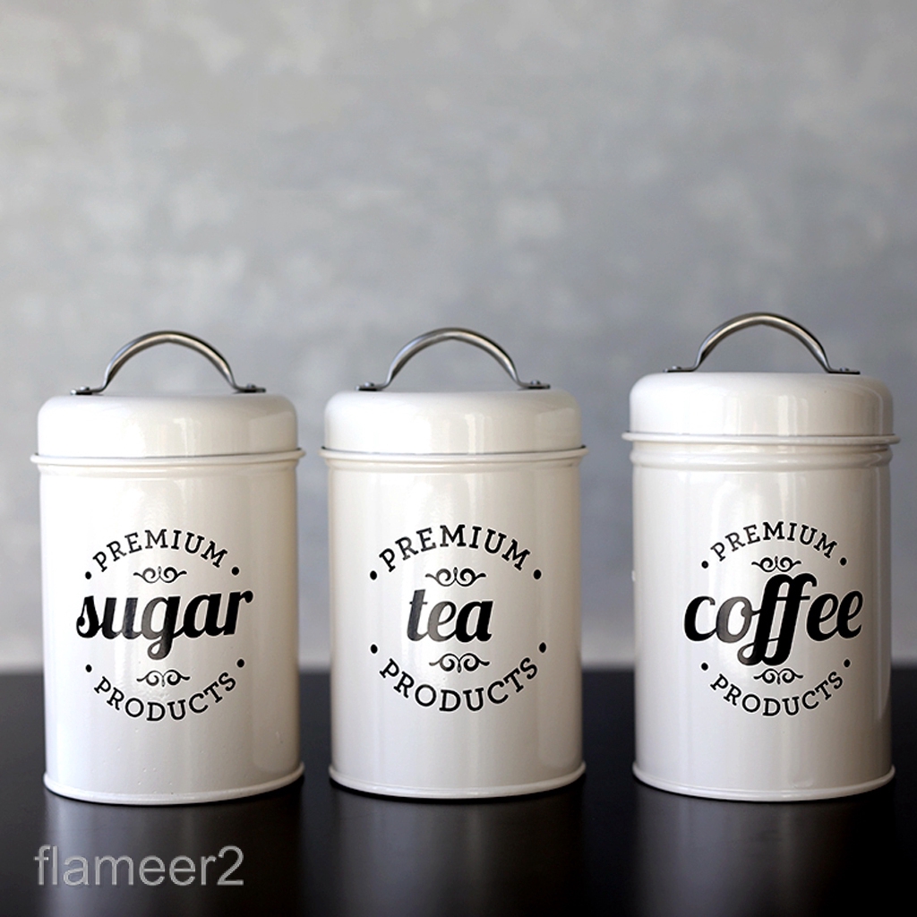 [flameerdbMY] Kitchen Canister Set with Airtight Lid Set for Tea Coffee