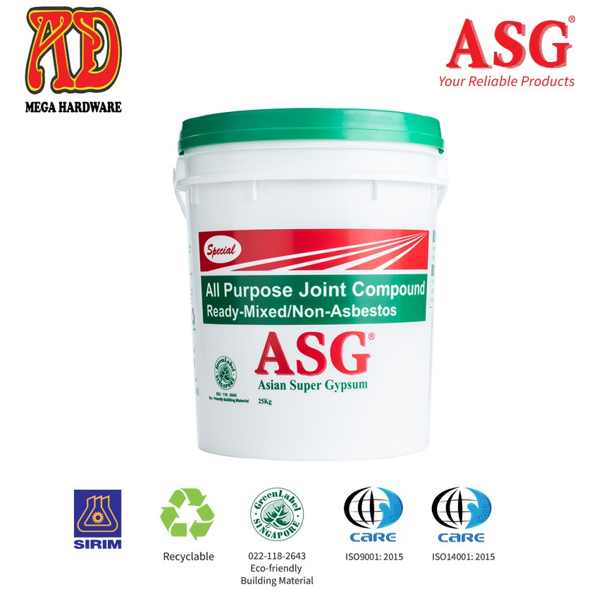 Asian Super Gypsum (ASG) 25KG Multi Purpose Joint Compound Ready Mix ...
