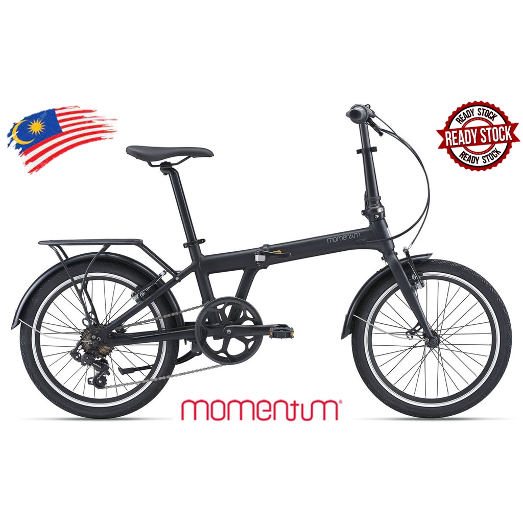 2021 MOMENTUM PAKAWAY 1 Matte Black Folding Bike 20