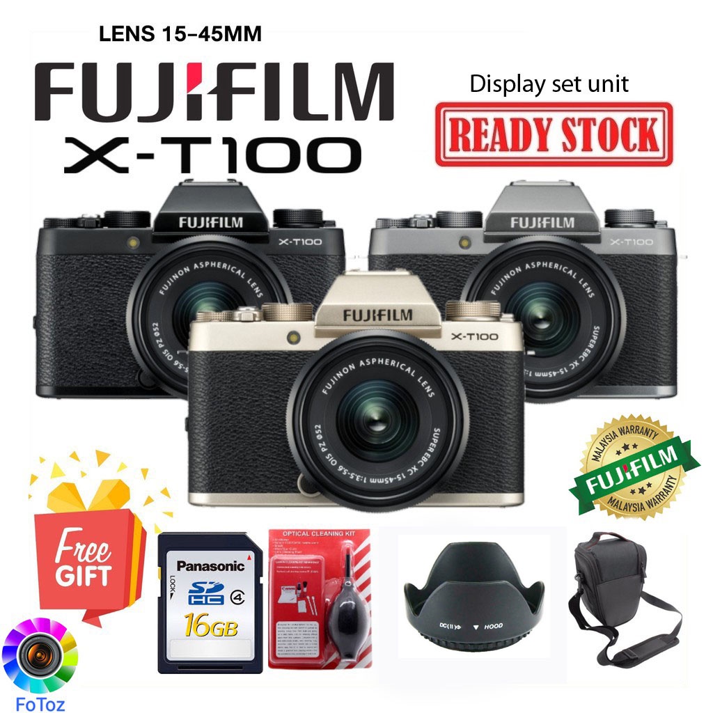 FUJIFILM X-T100 / XT100 15-45mm Lens + 16 GB SD Card