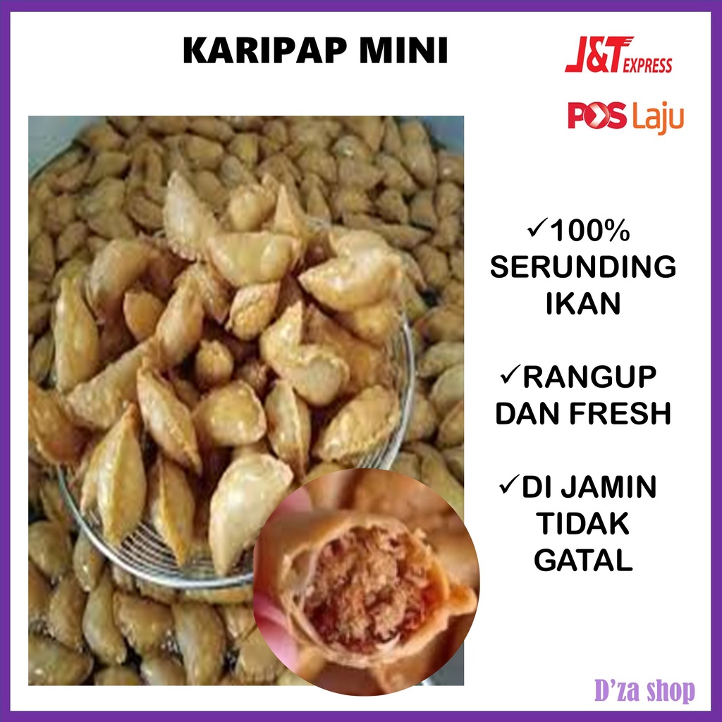 Karipap Mini Inti Ikan Karipap Mini Serunding Ikan 100biji Shopee