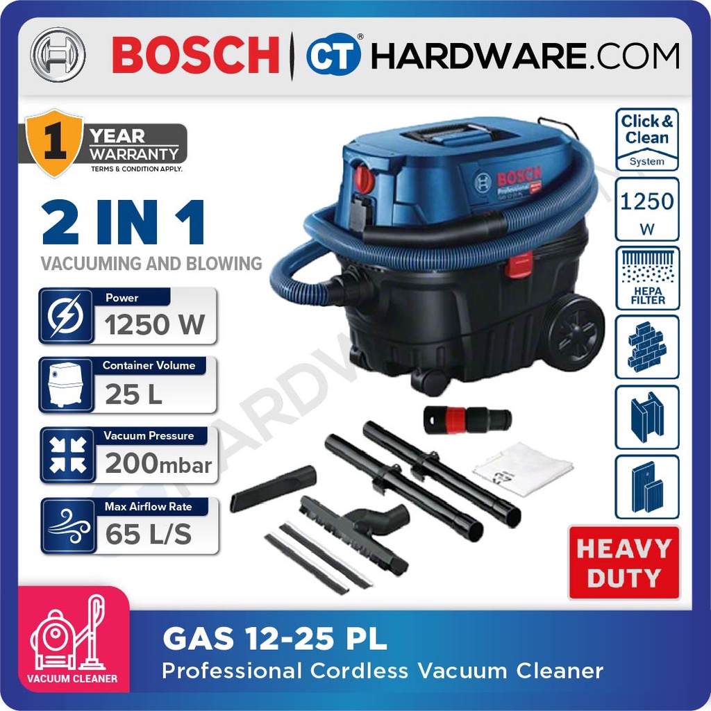 Bosch Professional 5 Stuks Vlieszakken Voor GAS 12-25 PL - Stofzuigeraccessoires Met Superieure Filtratie