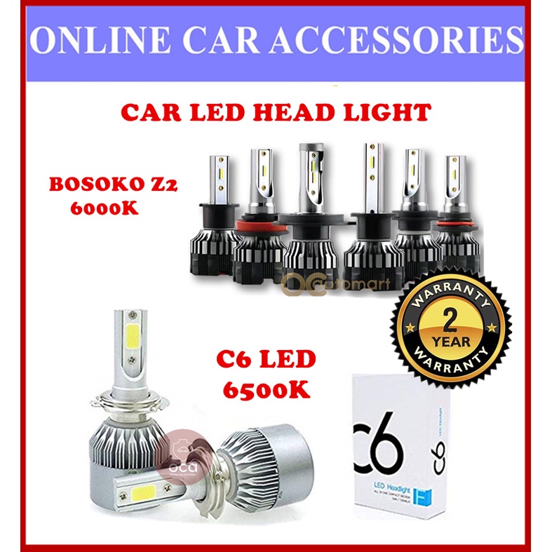 Bosoko Z2 LED 6000K / C6 LED Light Car Headlight Auto Head Lamp 6500k