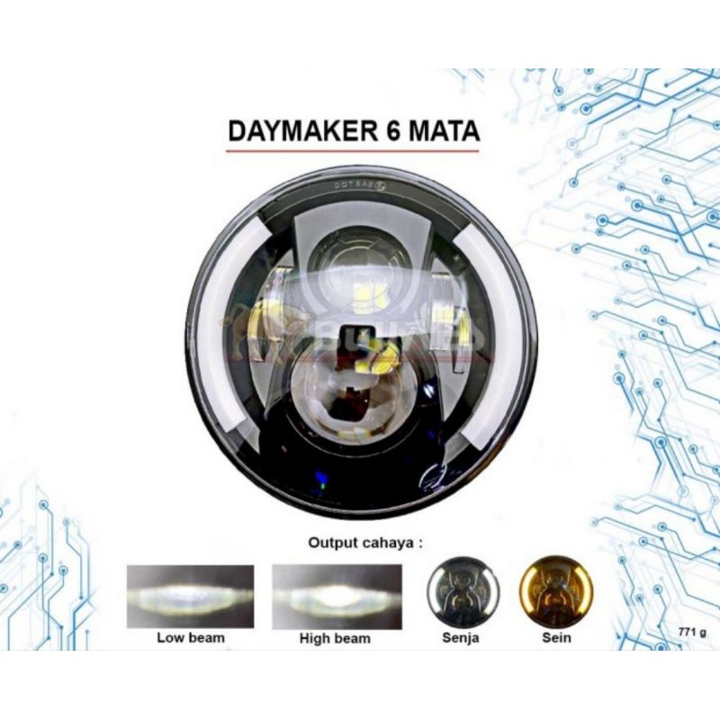 JEEP Daymaker LED 7 Inch 60 Watt Drl And Sen I Headlamps for Jeeps And ...