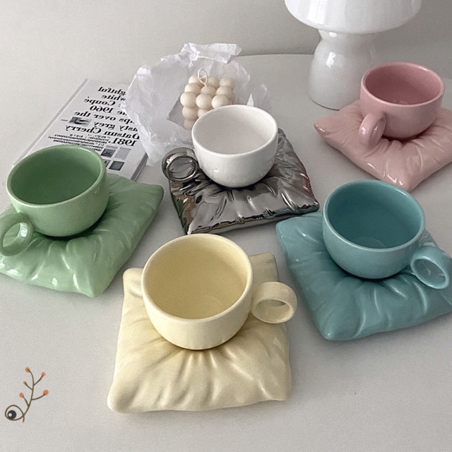 Ceramic Cup with Pillow Coaster