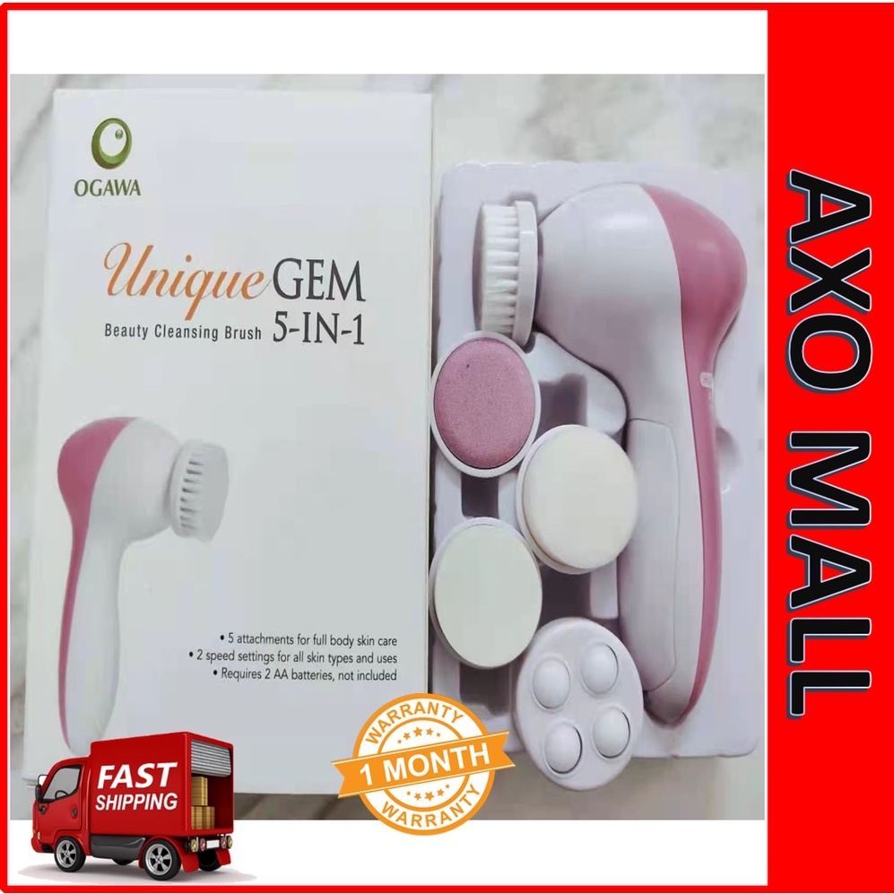 OGAWA BEAUTY CLEANSING BRUSH UNIQUE GEM 5 IN 1 Beauty Care Massager Electric Facial Cleansing Brush Full Set