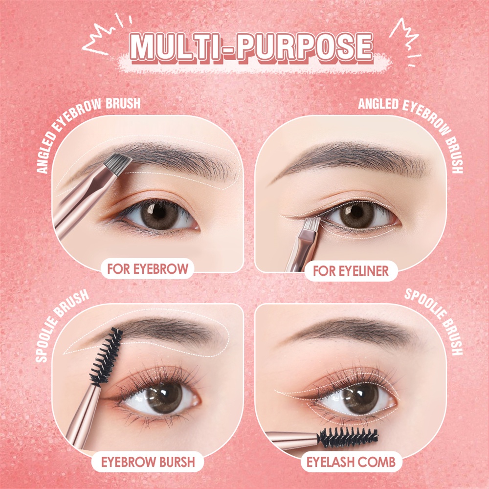 PINKFLASH Multi Use Duo Eyebrow Brush Professional Makeup Tool Spoolie ...