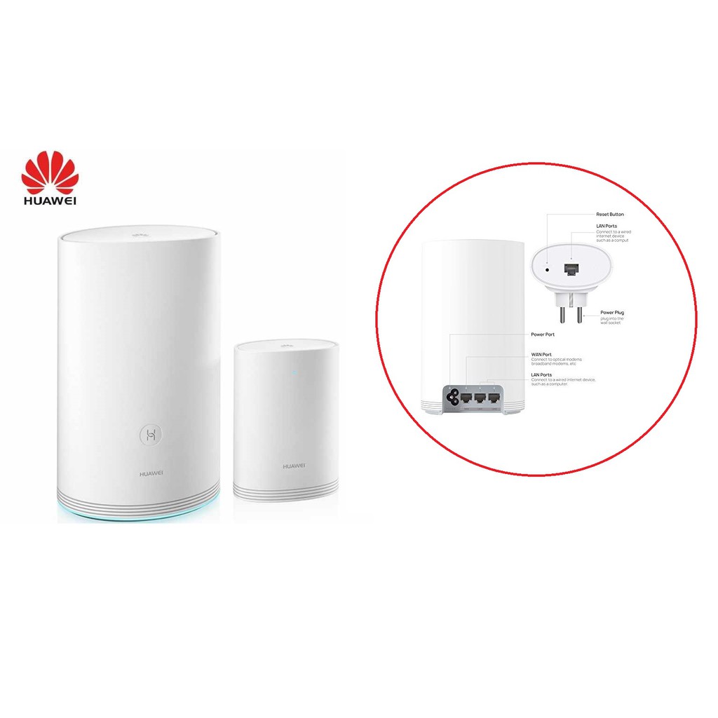 Huawei WiFi Q2 Pro Powerline AV1000 + WiFi AC1200 Hybrid Dual Band Gigabit Mesh Router / AP
