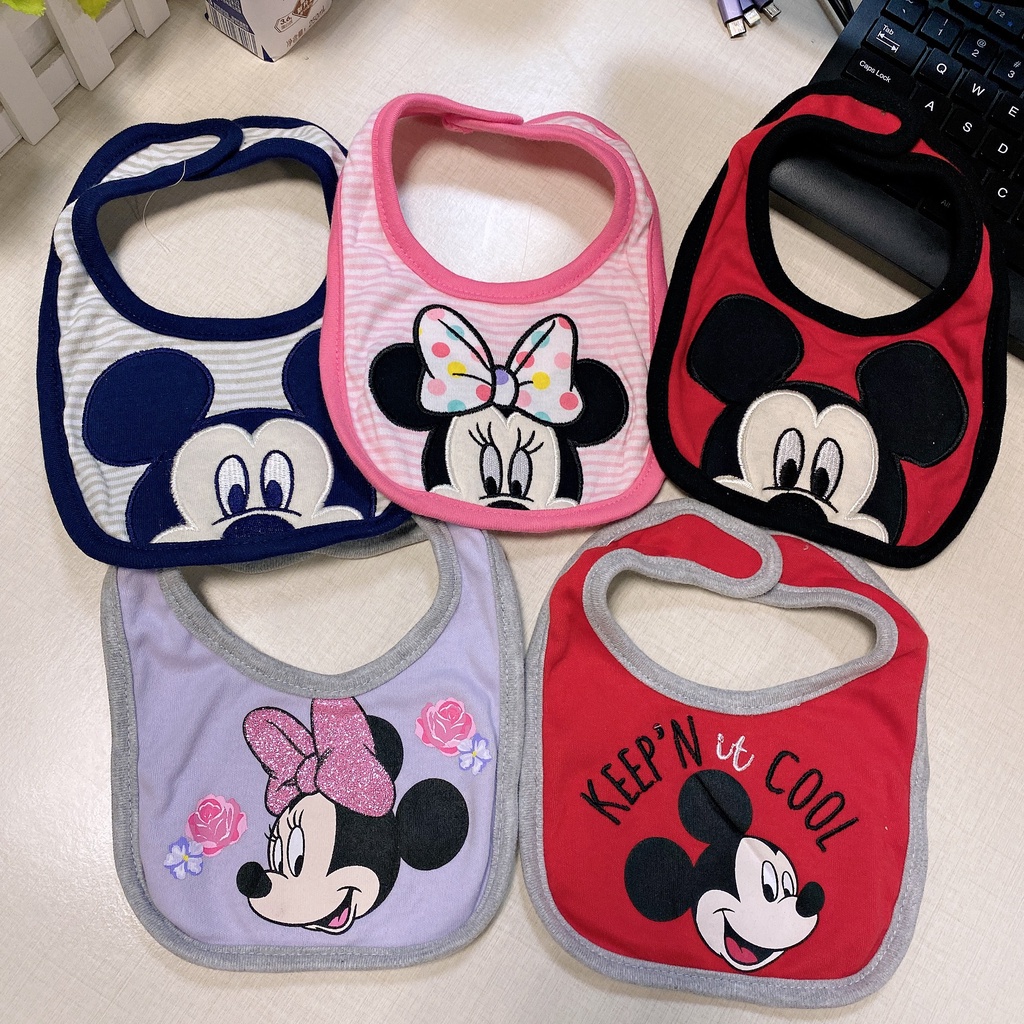 Disney Baby Bibs Mickey Minnie Mouse And Friends Holiday Bib Cotton For ...