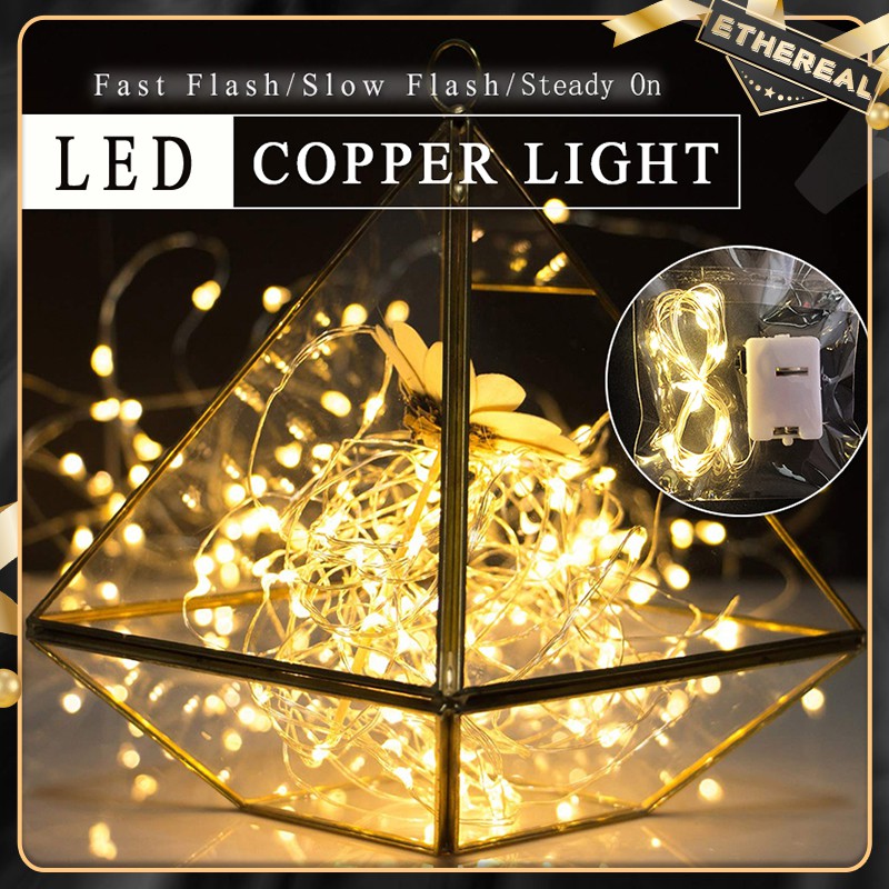 10/20 LED Light String Copper Wire lamp String With Battery 3 Modes ...
