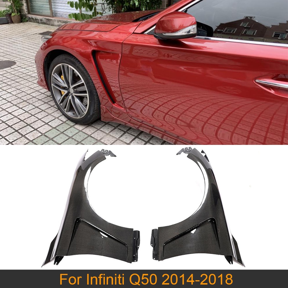 Car Exterior Side Fender Vents Trim For Infiniti Q50 Sedan 2014 2018