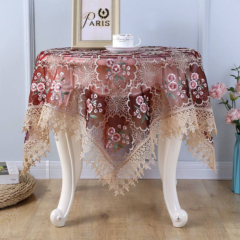 Table Cloth European Style Pastoral Lace Hollow Tablecloth Coffee Table Cloth Restaurant