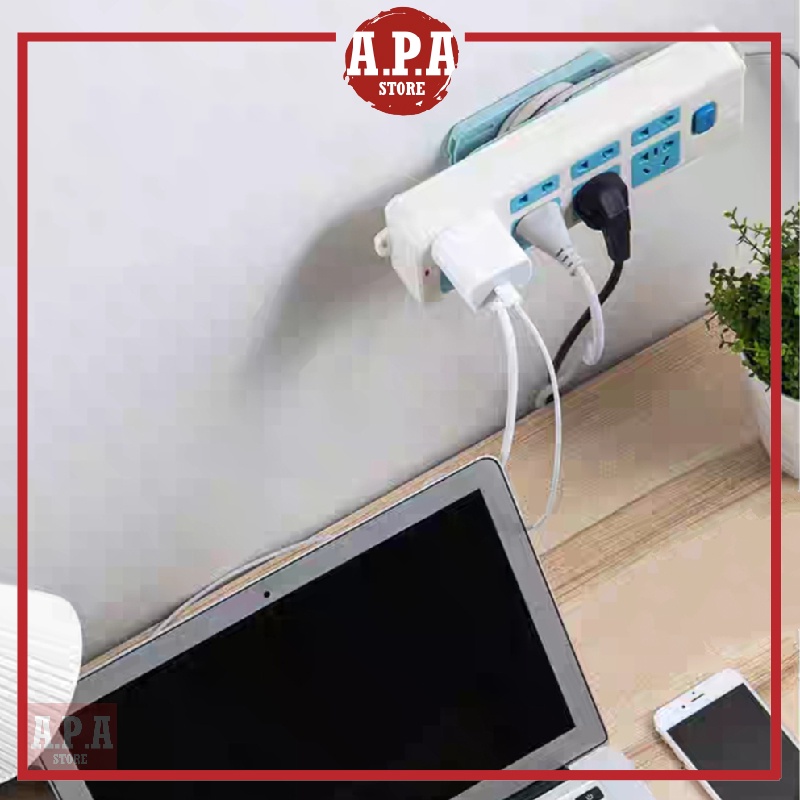 APA Power Plug Extension Socket Holder Plug Wire Organizer Wall Mounted ...