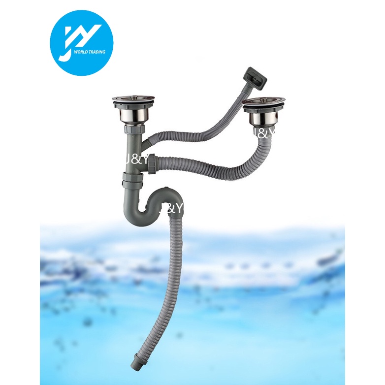 2 1/2”x 1 1/2” Dble Wash Basin Pipe Plumbing Kitchen Sewer Pipe Basin Water STrap Drain