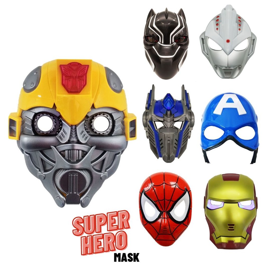 Battery Operated Superhero Mask With LED Light For Kids & Children ...